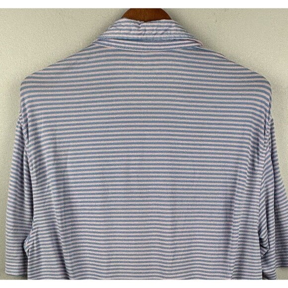 Vineyard vines men Large polo blue Pink Striped short sleeve lightweight Stretch - Picture 8 of 8